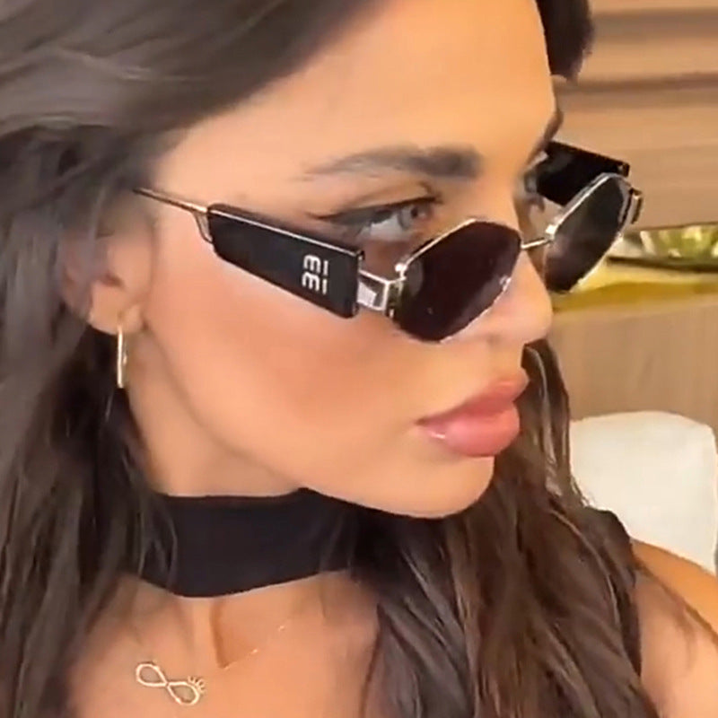 Women's geometric sunglasses with fashionable design and UV protection Bowlift