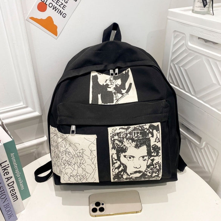 Fashionable backpack with artistic prints Bowlift