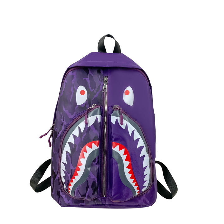 Backpack with Elaborately Designed Shark Motif Bowlift