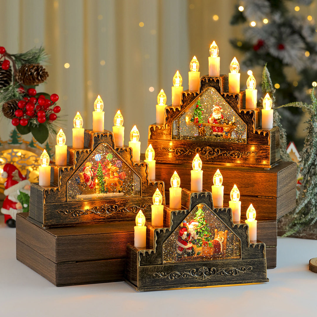 LED Illuminated Christmas Scene Decoration Bowlift