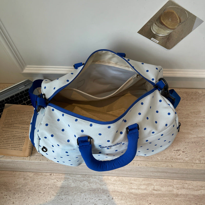 Spacious Polka Dot Travel Duffel Bowlift