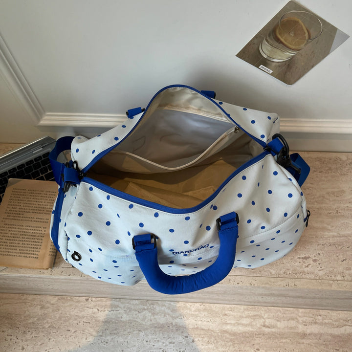 Spacious Polka Dot Travel Duffel Bowlift