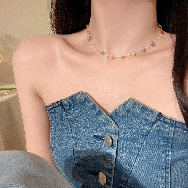 Dainty Beaded Chain Necklace Bowlift