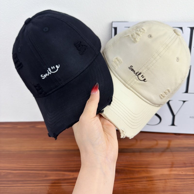 Women's Distressed Cotton Baseball Cap Bowlift 1784270843