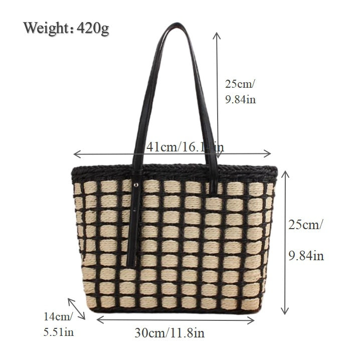 Spacious handbag with woven design Bowlift