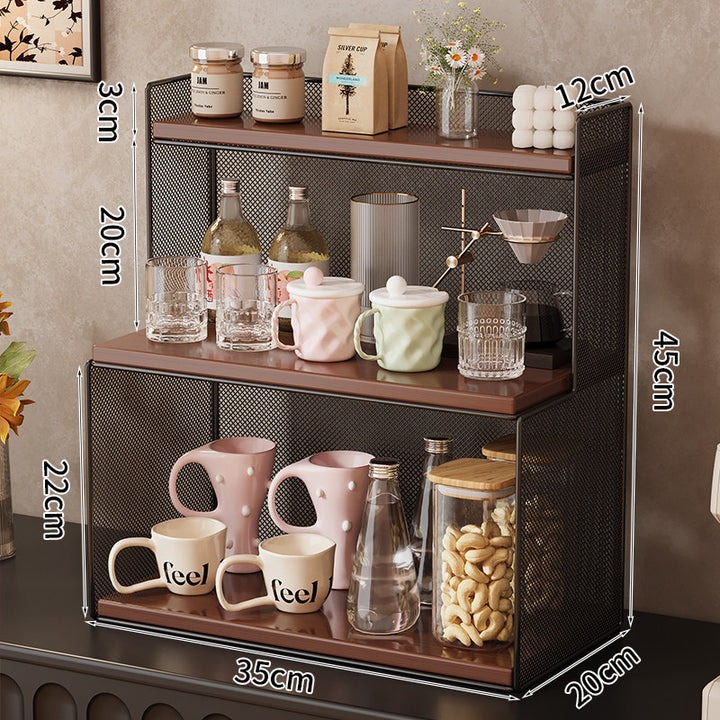 Three-Tiered Metal Kitchen Storage Rack Bowlift