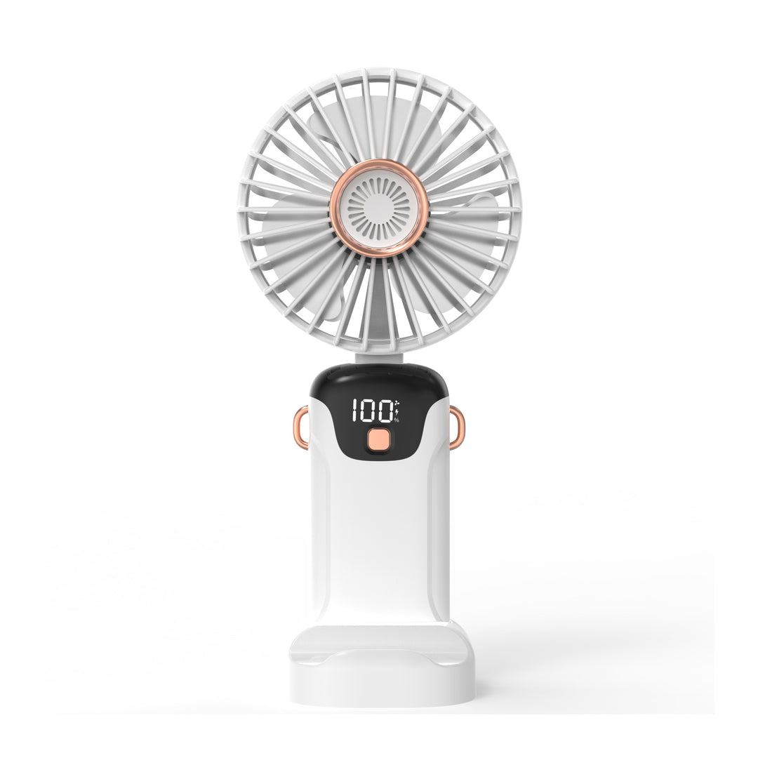 Women's Portable USB Fan with Digital Temperature Display Bowlift