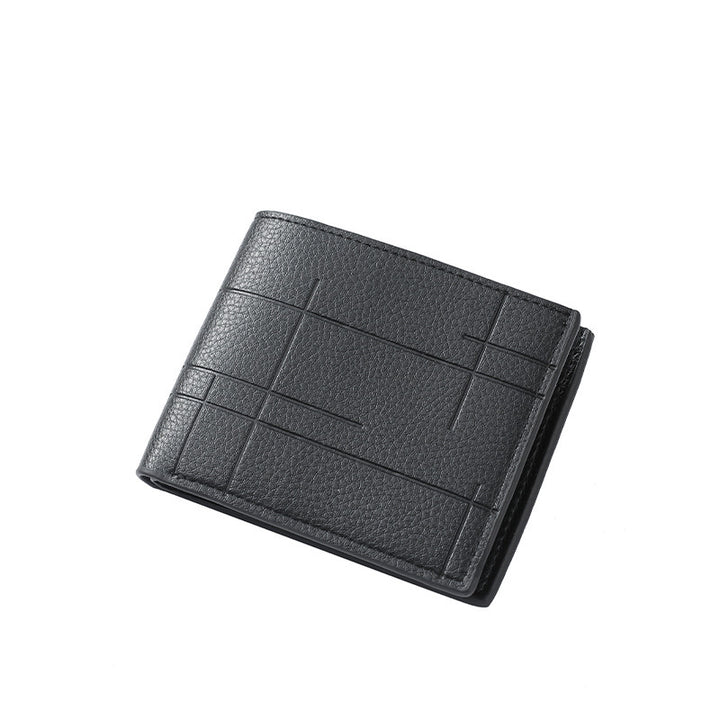 Textured Bi-Fold Leather Wallet Bowlift