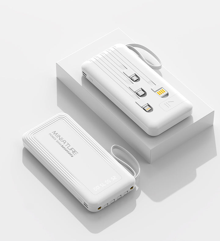 Mini power bank with integrated multifunction charging cable Bowlift