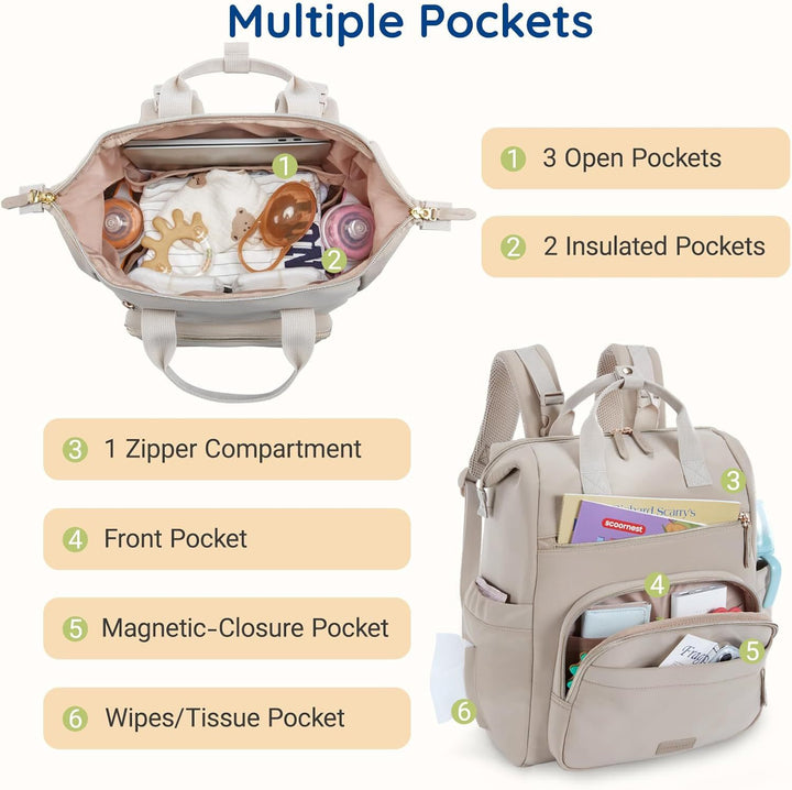Practical laptop backpack with innovative storage space and multifunctional compartments Bowlift