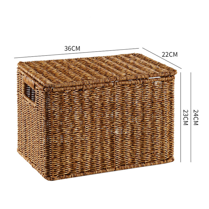 Handcrafted Rectangular Wicker Storage Box Bowlift