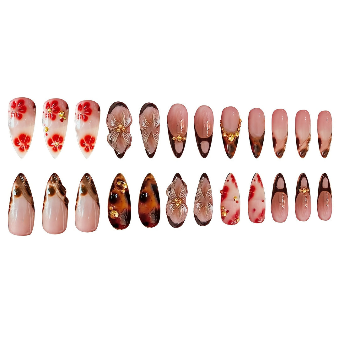 Artistic Stiletto Press-On Nail Art Set Bowlift