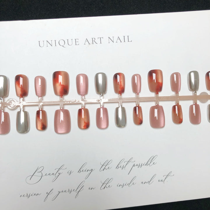 Premium Metallic Finish Press-On Nail Set