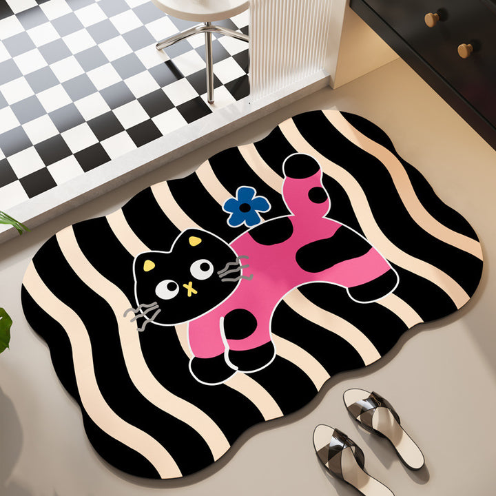 Playful Puppy-Themed Floor Mat