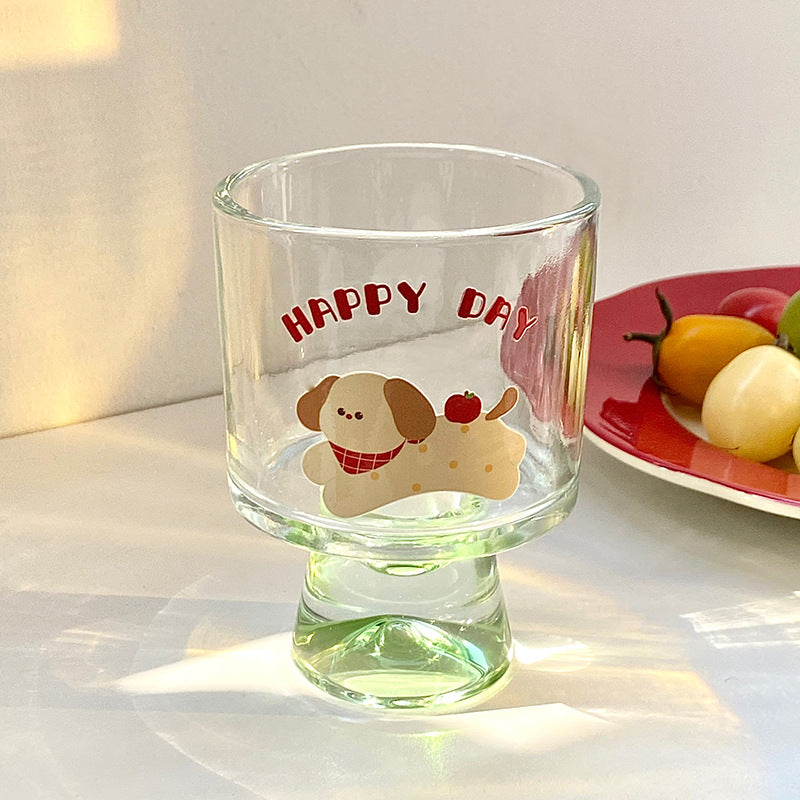 Glass chalice with cheerful cat motif Bowlift