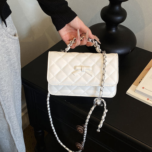 Quilted Bow-Detail Crossbody Bag Bowlift