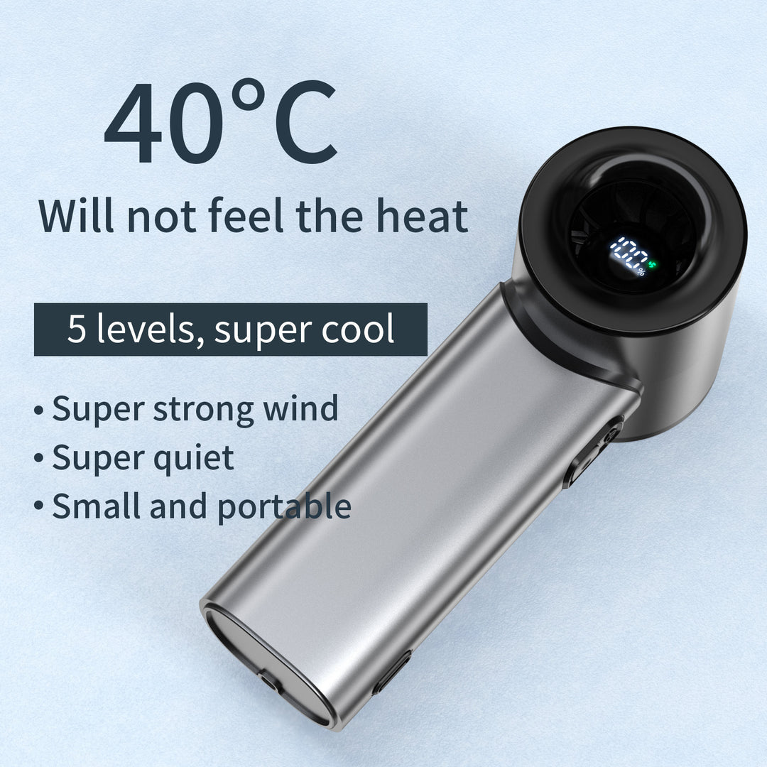 Women Portable Hand Fan with Intelligent Temperature Monitoring Bowlift