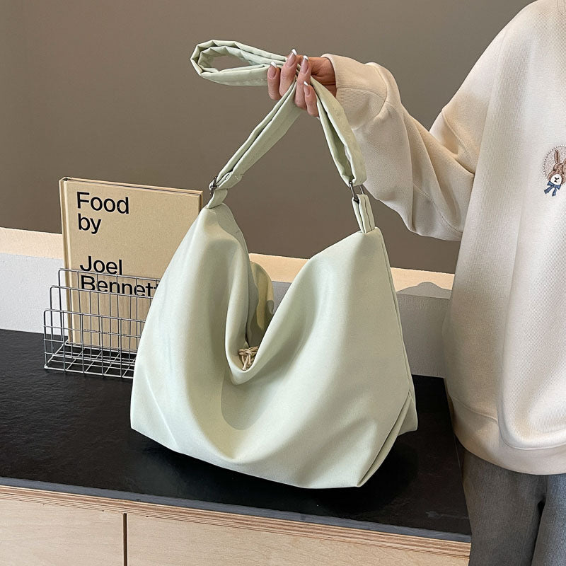 Contoured Soft Fabric Shoulder Bag Bowlift