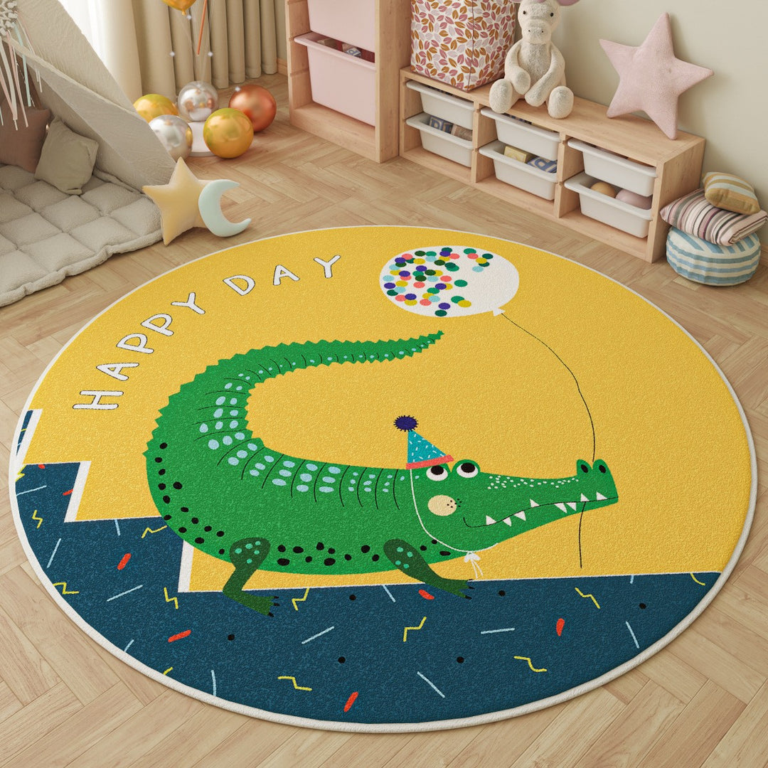 Playful Inspirational Round Area Rug Bowlift