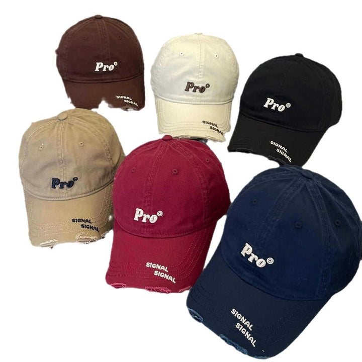 Women's Casual Distressed Embroidered Baseball Cap Bowlift