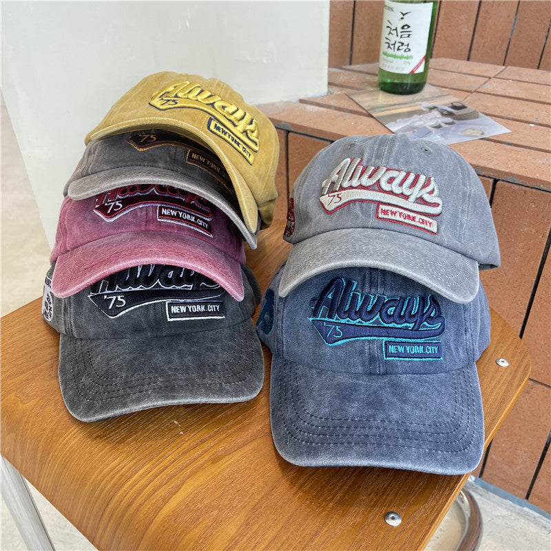 Men's Vintage-Inspired Distressed Cotton Baseball Cap Bowlift