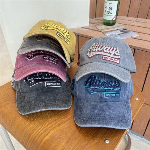 Men's Vintage-Inspired Distressed Cotton Baseball Cap Bowlift
