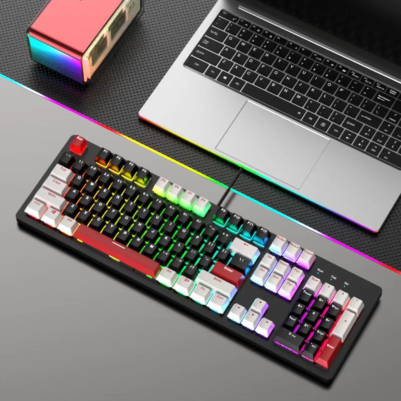 RGB Backlit Mechanical Gaming Keyboard and Mouse Set Bowlift