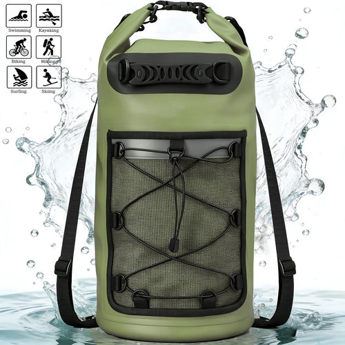 Durable Dry Bag with Mesh Pocket Bowlift