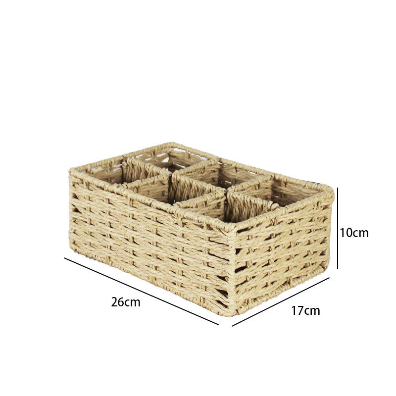 Multi-Sectional Woven Storage Basket Bowlift