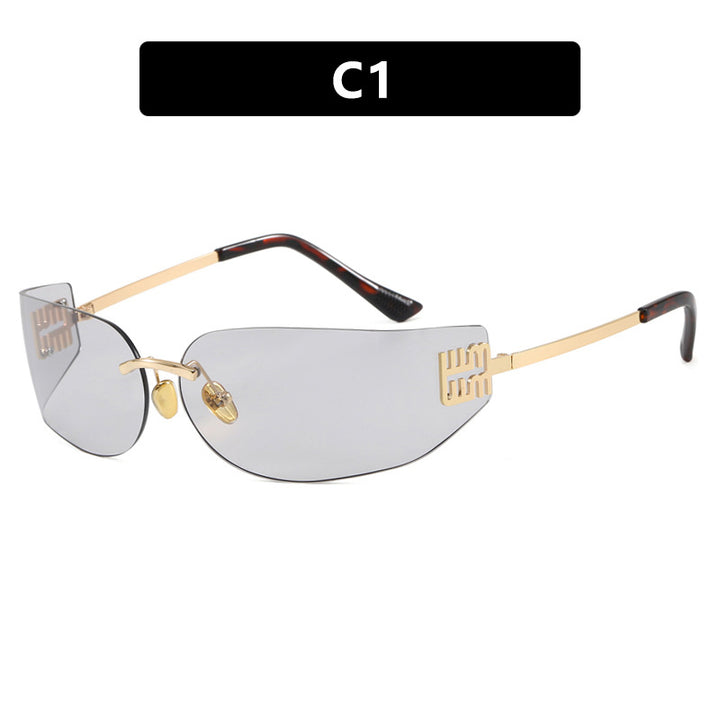 Women's futuristic designer sunglasses with unusual frame and UV protection Bowlift