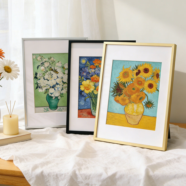 Framed Matted Botanical Art Print With Easel-Back Tabletop Display And Archival Giclée Reproduction