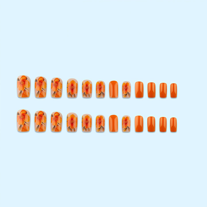 Artificial nails with floral 3D design Bowlift