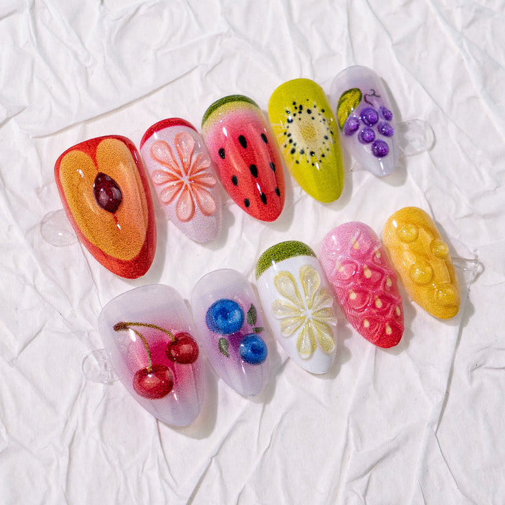 Fruit-Themed Press-On Nail Art Set Bowlift