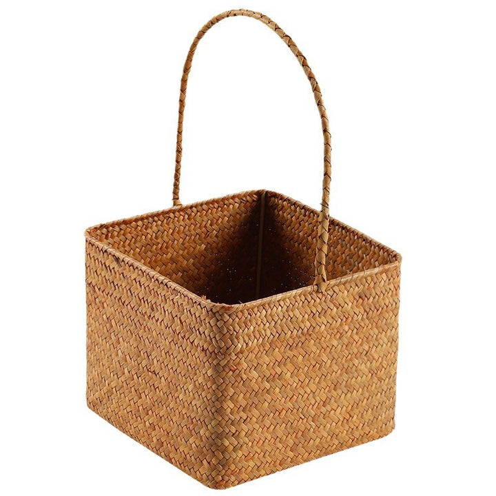 Handwoven Natural Fiber Carrying Basket Bowlift