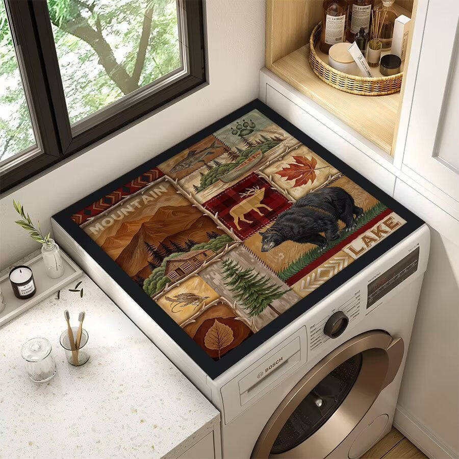 Wildlife-Themed Laundry Room Mat Bowlift