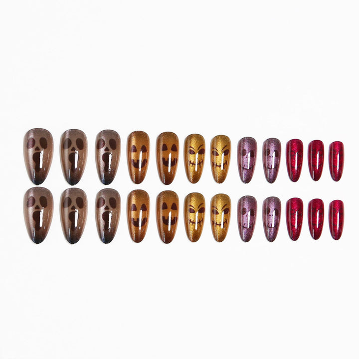 Creative Halloween Nail Art Set with Detailed Creepy Design Bowlift