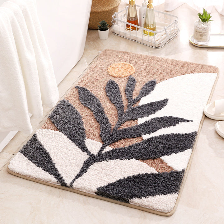 Abstract Leaf Pattern Bath Mat Bowlift