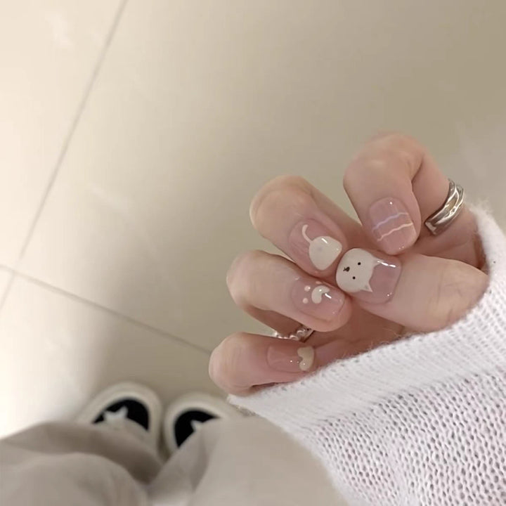 Natural Ombre Acrylic Nail Set Bowlift