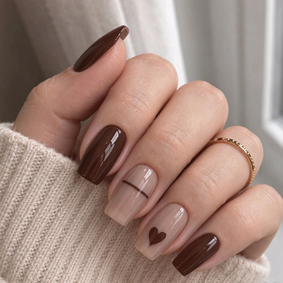 Elegant Glossy Press-On Nail Set Bowlift