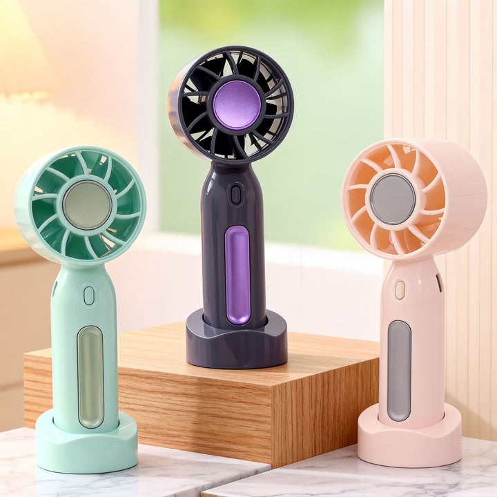 Ladies Portable Hand Fan with USB Charging Port Bowlift