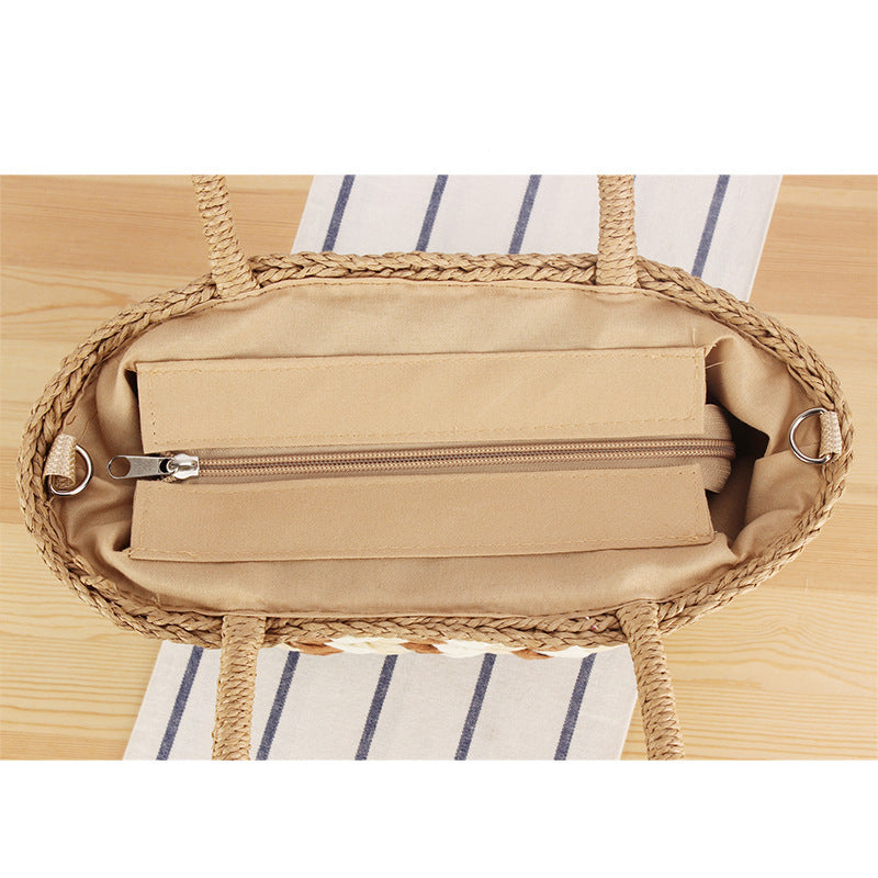 Braided Designer Handbag with Removable Shoulder Strap Bowlift