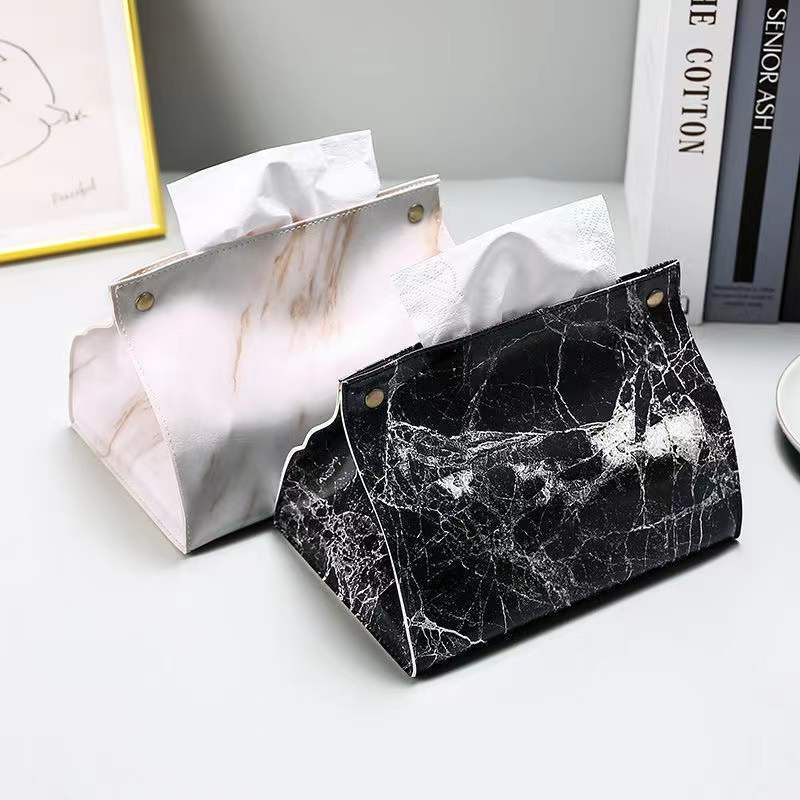 Stylish Marble Pattern Tissue Box Holder