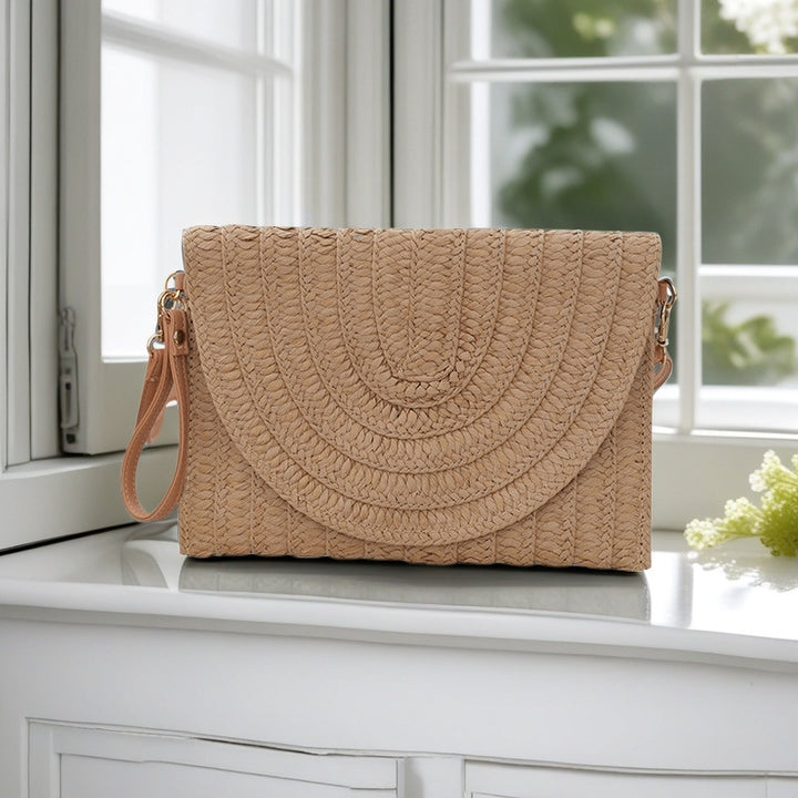 Woven Natural Material Crossbody Bag Bowlift