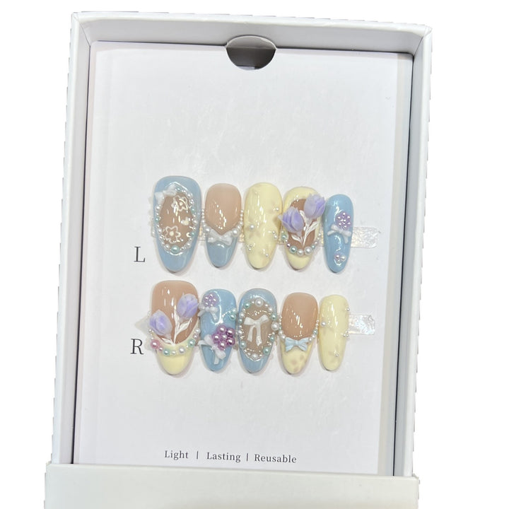 Floral Art Press-On Nail Tips Bowlift