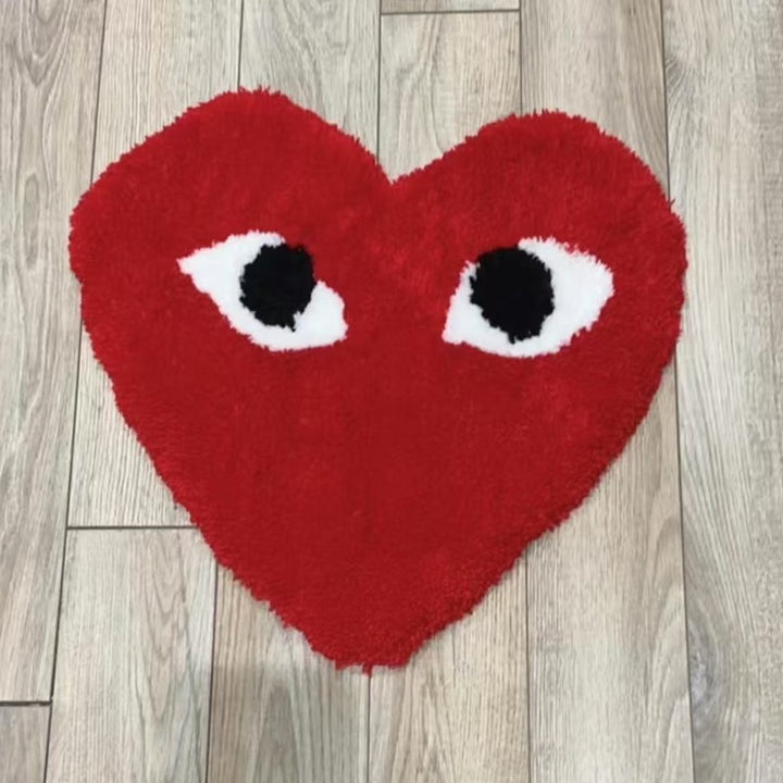 Heart-Shaped Decorative Plush Rug Bowlift