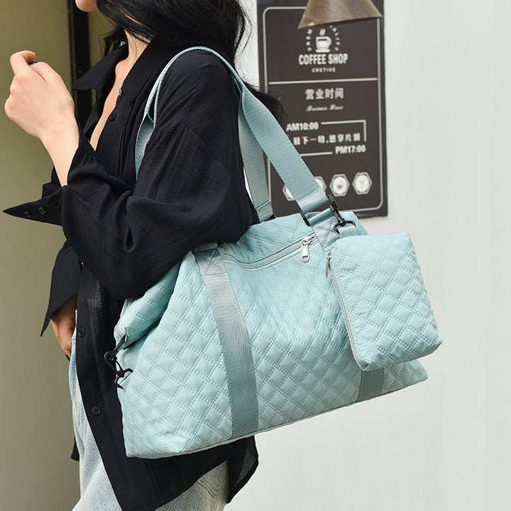 Multi-Functional Quilted Travel Duffle Bag Bowlift