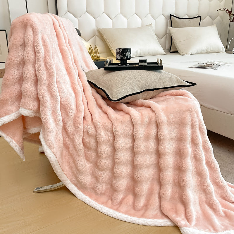 Plush Faux Fur Throw Blanket Bowlift