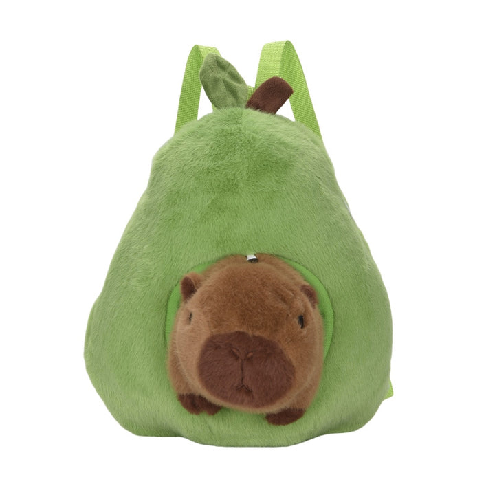 Plush Animal Backpack with Avocado Design Bowlift