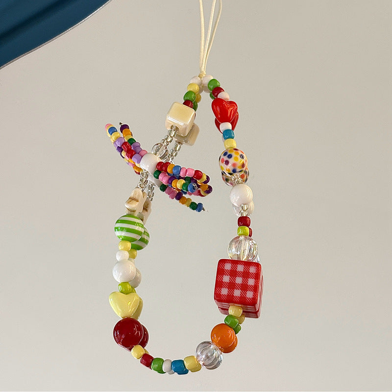 Colorful Beaded Charm Phone Strap Bowlift