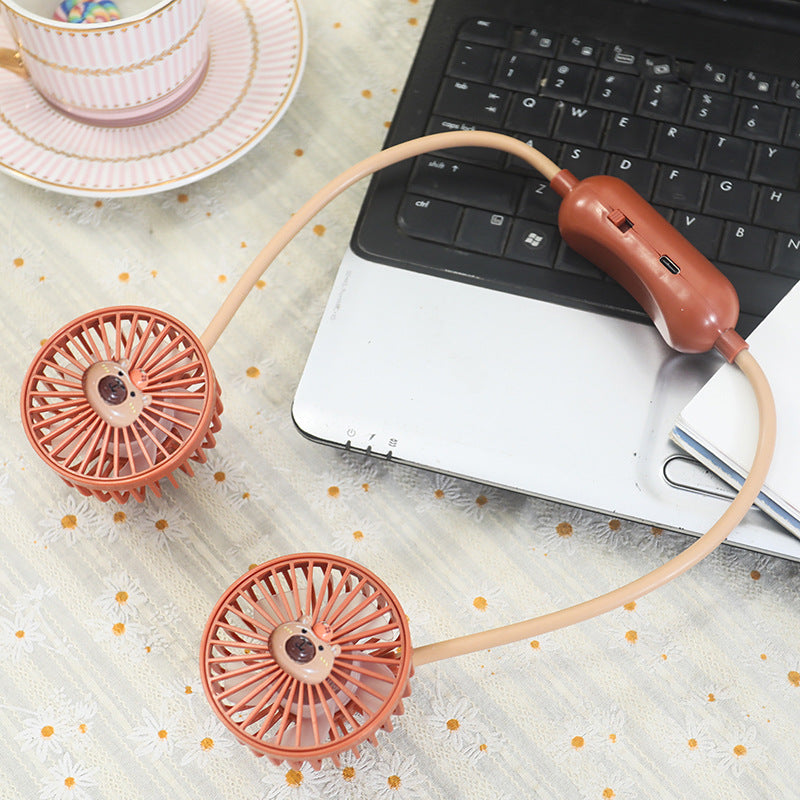 Portable Usb Neck Fan with Flexible Mount Bowlift